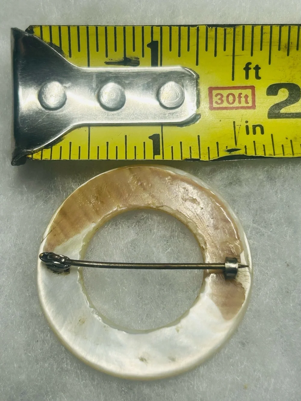 Antique Mother of Pearl Open-Circle Brooch (c. 1895–1910)